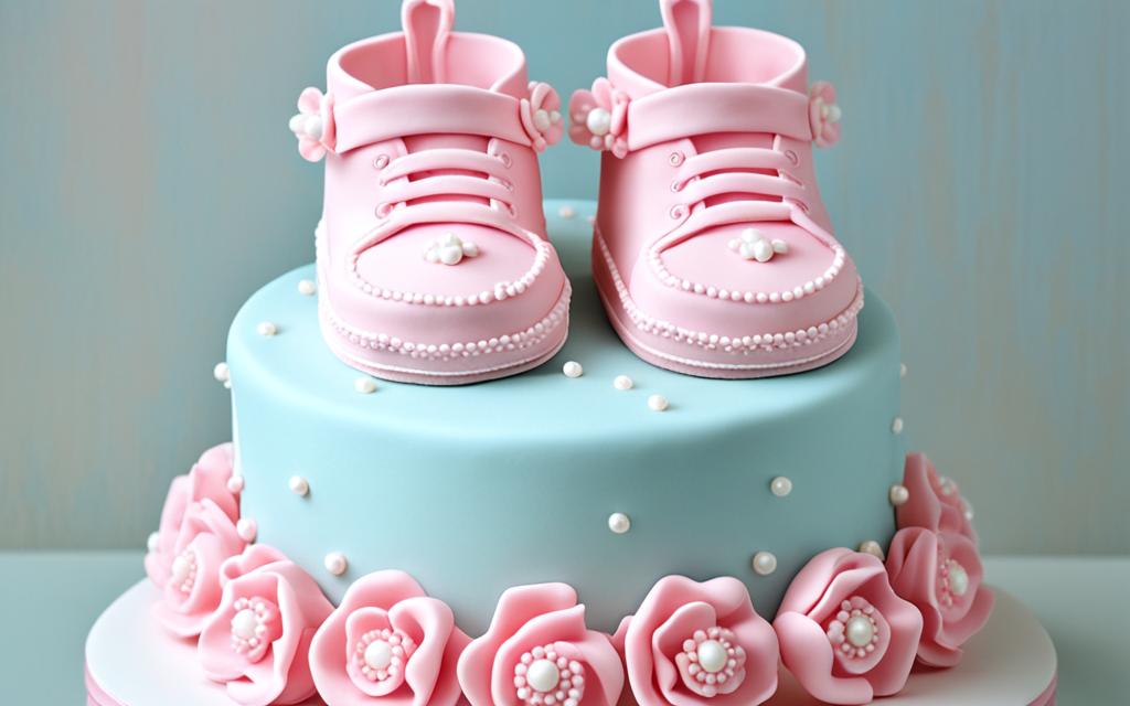 Adorable Pink Baby Booties Cake Topper