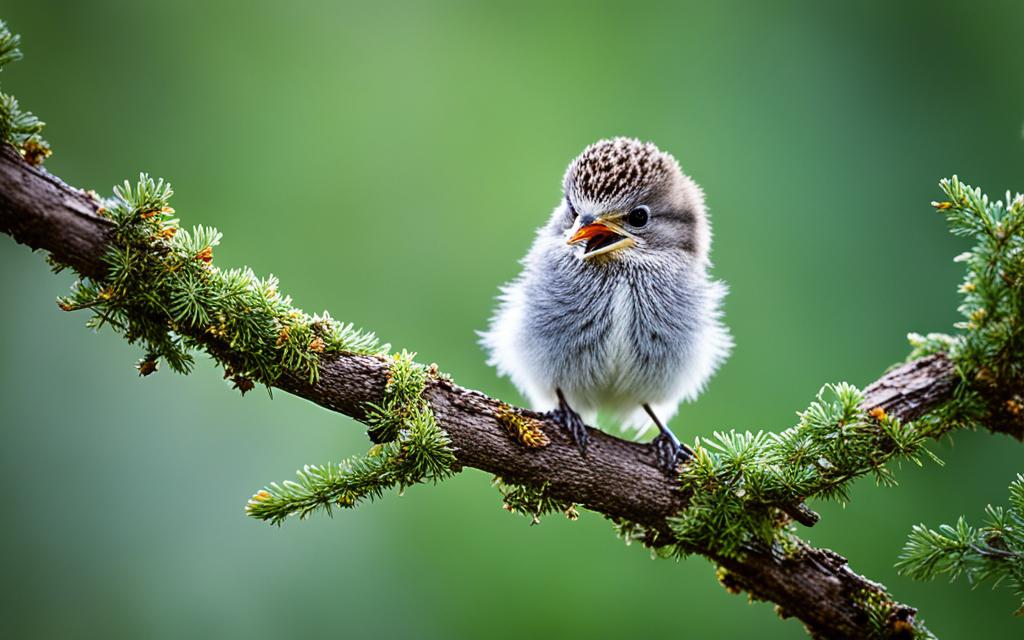 Feeding baby bird